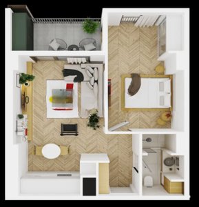 Apartment for sale in Saburtalo on A.Politkovskaya Street, Тбилиси — 1+1 комн.